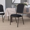 image:imageFlash Furniture HERCULES Series Crown Back Stacking Banquet Chair in Navy Blue Dot Patterned Fabric  Gold Vein FrameBlack Patterned FabricGold Vein Frame