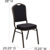 image:imageFlash Furniture HERCULES Series Crown Back Stacking Banquet Chair in Navy Blue Dot Patterned Fabric  Gold Vein FrameBlack Patterned FabricGold Vein Frame
