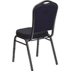 image:imageFlash Furniture HERCULES Series Crown Back Stacking Banquet Chair in Navy Blue Dot Patterned Fabric  Gold Vein FrameBlack Patterned FabricSilver Vein Frame