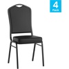 image:imageFlash Furniture HERCULES Series Crown Back Stacking Banquet Chair in Navy Blue Dot Patterned Fabric  Gold Vein FrameBlack VinylBlack Frame