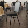 image:imageFlash Furniture HERCULES Series Crown Back Stacking Banquet Chair in Navy Blue Dot Patterned Fabric  Gold Vein FrameBlack VinylBlack Frame