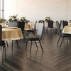 image:imageFlash Furniture HERCULES Series Crown Back Stacking Banquet Chair in Navy Blue Dot Patterned Fabric  Gold Vein FrameBlack VinylBlack Frame