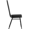 image:imageFlash Furniture HERCULES Series Crown Back Stacking Banquet Chair in Navy Blue Dot Patterned Fabric  Gold Vein FrameBlack VinylBlack Frame