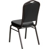 image:imageFlash Furniture HERCULES Series Crown Back Stacking Banquet Chair in Navy Blue Dot Patterned Fabric  Gold Vein FrameBlack VinylGold Vein Frame