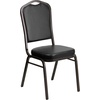 image:imageFlash Furniture HERCULES Series Crown Back Stacking Banquet Chair in Navy Blue Dot Patterned Fabric  Gold Vein FrameBlack VinylGold Vein Frame