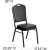 image:imageFlash Furniture HERCULES Series Crown Back Stacking Banquet Chair in Navy Blue Dot Patterned Fabric  Gold Vein FrameBlack VinylGold Vein Frame