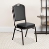 image:imageFlash Furniture HERCULES Series Crown Back Stacking Banquet Chair in Navy Blue Dot Patterned Fabric  Gold Vein FrameBlack VinylGold Vein Frame