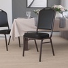image:imageFlash Furniture HERCULES Series Crown Back Stacking Banquet Chair in Navy Blue Dot Patterned Fabric  Gold Vein FrameBlack VinylGold Vein Frame