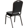 image:imageFlash Furniture HERCULES Series Crown Back Stacking Banquet Chair in Navy Blue Dot Patterned Fabric  Gold Vein FrameBlack VinylGold Vein Frame