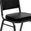 image:imageFlash Furniture HERCULES Series Crown Back Stacking Banquet Chair in Navy Blue Dot Patterned Fabric  Gold Vein FrameBlack VinylSilver Vein Frame