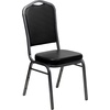 image:imageFlash Furniture HERCULES Series Crown Back Stacking Banquet Chair in Navy Blue Dot Patterned Fabric  Gold Vein FrameBlack VinylSilver Vein Frame