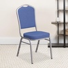 image:imageFlash Furniture HERCULES Series Crown Back Stacking Banquet Chair in Navy Blue Dot Patterned Fabric  Gold Vein FrameBlue FabricSilver Frame
