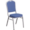 image:imageFlash Furniture HERCULES Series Crown Back Stacking Banquet Chair in Navy Blue Dot Patterned Fabric  Gold Vein FrameBlue FabricSilver Frame
