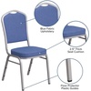 image:imageFlash Furniture HERCULES Series Crown Back Stacking Banquet Chair in Navy Blue Dot Patterned Fabric  Gold Vein FrameBlue FabricSilver Frame