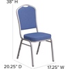 image:imageFlash Furniture HERCULES Series Crown Back Stacking Banquet Chair in Navy Blue Dot Patterned Fabric  Gold Vein FrameBlue FabricSilver Frame
