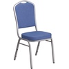 image:imageFlash Furniture HERCULES Series Crown Back Stacking Banquet Chair in Navy Blue Dot Patterned Fabric  Gold Vein FrameBlue FabricSilver Frame