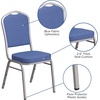 image:imageFlash Furniture HERCULES Series Crown Back Stacking Banquet Chair in Navy Blue Dot Patterned Fabric  Gold Vein FrameBlue FabricSilver Frame