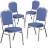 image:imageFlash Furniture HERCULES Series Crown Back Stacking Banquet Chair in Navy Blue Dot Patterned Fabric  Gold Vein FrameBlue FabricSilver Frame