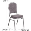 image:imageFlash Furniture HERCULES Series Crown Back Stacking Banquet Chair in Navy Blue Dot Patterned Fabric  Gold Vein FrameBlue FabricSilver Frame