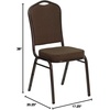 image:imageFlash Furniture HERCULES Series Crown Back Stacking Banquet Chair in Navy Blue Dot Patterned Fabric  Gold Vein FrameBrown Patterned FabricCopper Vein Frame