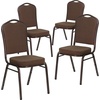 image:imageFlash Furniture HERCULES Series Crown Back Stacking Banquet Chair in Navy Blue Dot Patterned Fabric  Gold Vein FrameBrown Patterned FabricCopper Vein Frame