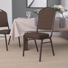 image:imageFlash Furniture HERCULES Series Crown Back Stacking Banquet Chair in Navy Blue Dot Patterned Fabric  Gold Vein FrameBrown Patterned FabricCopper Vein Frame