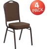 image:imageFlash Furniture HERCULES Series Crown Back Stacking Banquet Chair in Navy Blue Dot Patterned Fabric  Gold Vein FrameBrown Patterned FabricCopper Vein Frame