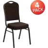 image:imageFlash Furniture HERCULES Series Crown Back Stacking Banquet Chair in Navy Blue Dot Patterned Fabric  Gold Vein FrameBrown Patterned FabricGold Vein Frame