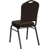 image:imageFlash Furniture HERCULES Series Crown Back Stacking Banquet Chair in Navy Blue Dot Patterned Fabric  Gold Vein FrameBrown Patterned FabricGold Vein Frame