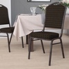 image:imageFlash Furniture HERCULES Series Crown Back Stacking Banquet Chair in Navy Blue Dot Patterned Fabric  Gold Vein FrameBrown Patterned FabricGold Vein Frame