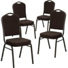 image:imageFlash Furniture HERCULES Series Crown Back Stacking Banquet Chair in Navy Blue Dot Patterned Fabric  Gold Vein FrameBrown Patterned FabricGold Vein Frame