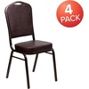 image:imageFlash Furniture HERCULES Series Crown Back Stacking Banquet Chair in Navy Blue Dot Patterned Fabric  Gold Vein FrameBrown VinylCopper Vein Frame