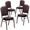 image:imageFlash Furniture HERCULES Series Crown Back Stacking Banquet Chair in Navy Blue Dot Patterned Fabric  Gold Vein FrameBrown VinylCopper Vein Frame