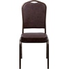 image:imageFlash Furniture HERCULES Series Crown Back Stacking Banquet Chair in Navy Blue Dot Patterned Fabric  Gold Vein FrameBrown VinylCopper Vein Frame