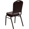 image:imageFlash Furniture HERCULES Series Crown Back Stacking Banquet Chair in Navy Blue Dot Patterned Fabric  Gold Vein FrameBrown VinylCopper Vein Frame