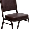 image:imageFlash Furniture HERCULES Series Crown Back Stacking Banquet Chair in Navy Blue Dot Patterned Fabric  Gold Vein FrameBrown VinylCopper Vein Frame