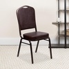image:imageFlash Furniture HERCULES Series Crown Back Stacking Banquet Chair in Navy Blue Dot Patterned Fabric  Gold Vein FrameBrown VinylCopper Vein Frame