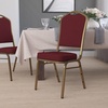 image:imageFlash Furniture HERCULES Series Crown Back Stacking Banquet Chair in Navy Blue Dot Patterned Fabric  Gold Vein FrameBurgundy FabricGold Frame