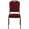 image:imageFlash Furniture HERCULES Series Crown Back Stacking Banquet Chair in Navy Blue Dot Patterned Fabric  Gold Vein FrameBurgundy FabricGold Frame