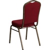 image:imageFlash Furniture HERCULES Series Crown Back Stacking Banquet Chair in Navy Blue Dot Patterned Fabric  Gold Vein FrameBurgundy FabricGold Vein Frame