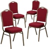 image:imageFlash Furniture HERCULES Series Crown Back Stacking Banquet Chair in Navy Blue Dot Patterned Fabric  Gold Vein FrameBurgundy FabricGold Vein Frame