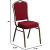 image:imageFlash Furniture HERCULES Series Crown Back Stacking Banquet Chair in Navy Blue Dot Patterned Fabric  Gold Vein FrameBurgundy FabricGold Vein Frame