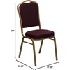 image:imageFlash Furniture HERCULES Series Crown Back Stacking Banquet Chair in Navy Blue Dot Patterned Fabric  Gold Vein FrameBurgundy Patterned FabricGold Frame