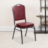 image:imageFlash Furniture HERCULES Series Crown Back Stacking Banquet Chair in Navy Blue Dot Patterned Fabric  Gold Vein FrameBurgundy VinylSilver Vein Frame