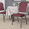 image:imageFlash Furniture HERCULES Series Crown Back Stacking Banquet Chair in Navy Blue Dot Patterned Fabric  Gold Vein FrameBurgundy VinylSilver Vein Frame