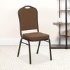 image:imageFlash Furniture HERCULES Series Crown Back Stacking Banquet Chair in Navy Blue Dot Patterned Fabric  Gold Vein FrameCoffee FabricGold Vein Frame
