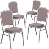 image:imageFlash Furniture HERCULES Series Crown Back Stacking Banquet Chair in Navy Blue Dot Patterned Fabric  Gold Vein FrameGray Dot FabricSilver Frame