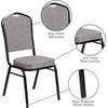 image:imageFlash Furniture HERCULES Series Crown Back Stacking Banquet Chair in Navy Blue Dot Patterned Fabric  Gold Vein FrameGray FabricBlack Frame
