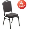 image:imageFlash Furniture HERCULES Series Crown Back Stacking Banquet Chair in Navy Blue Dot Patterned Fabric  Gold Vein FrameGray FabricSilver Vein Frame