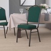 image:imageFlash Furniture HERCULES Series Crown Back Stacking Banquet Chair in Navy Blue Dot Patterned Fabric  Gold Vein FrameGreen FabricGold Vein Frame